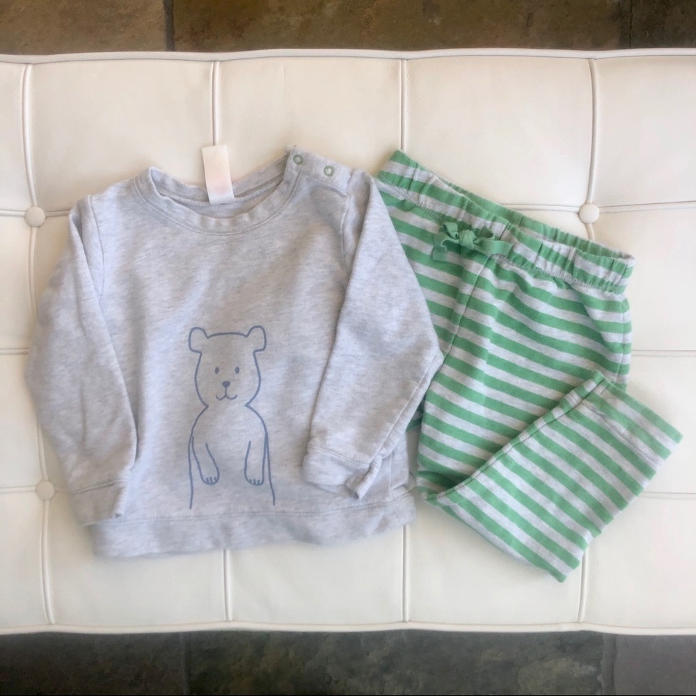 Organic cotton bear sweatshirt with pants 18mos